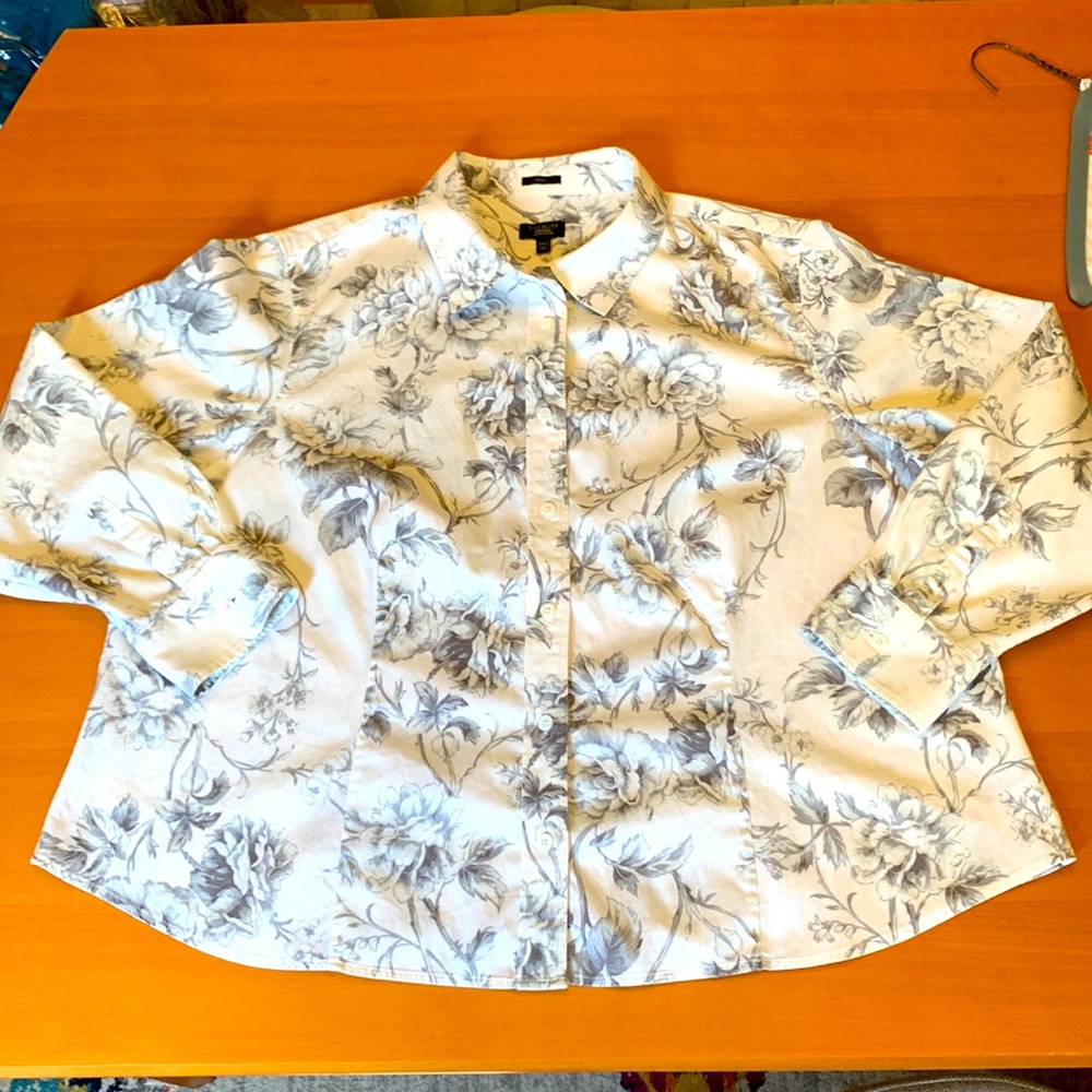 Plus petite, 22WP; Talbots; button down shirt